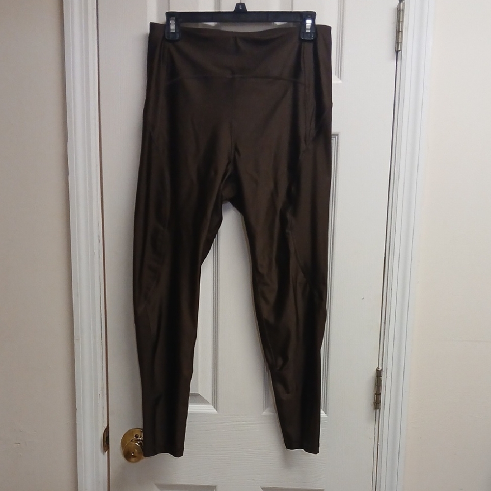 OLD NAVY ACTIVE High-Rise Quick Dry Chocolate Brown Leggings Size L